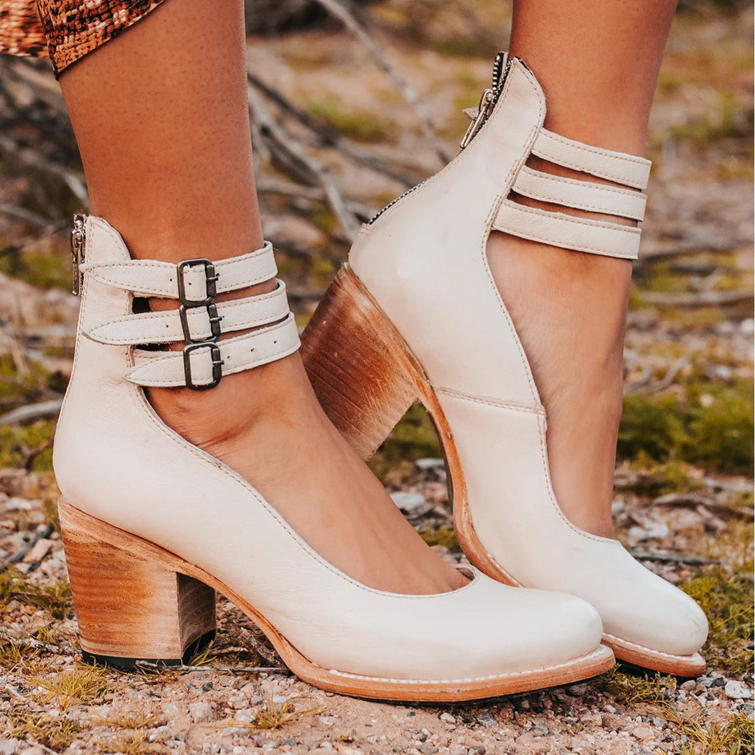 Annabel | Buckle Strap Block Heel