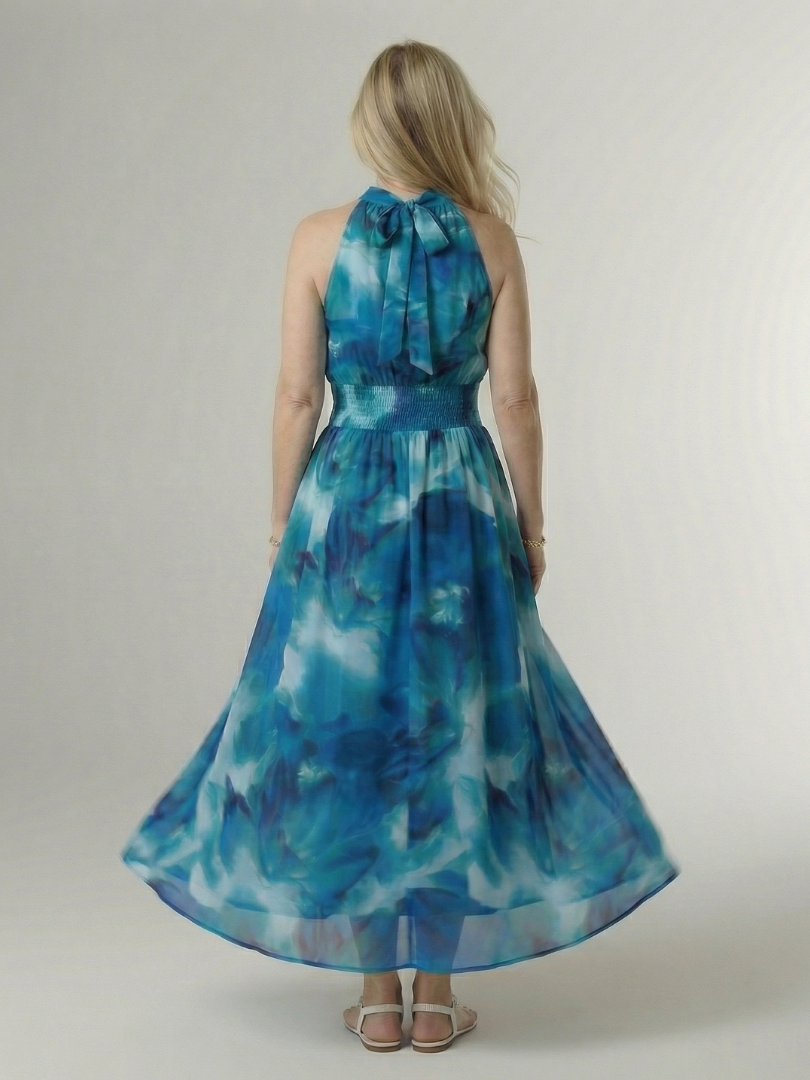Angela | Gathered Halter Midi Dress