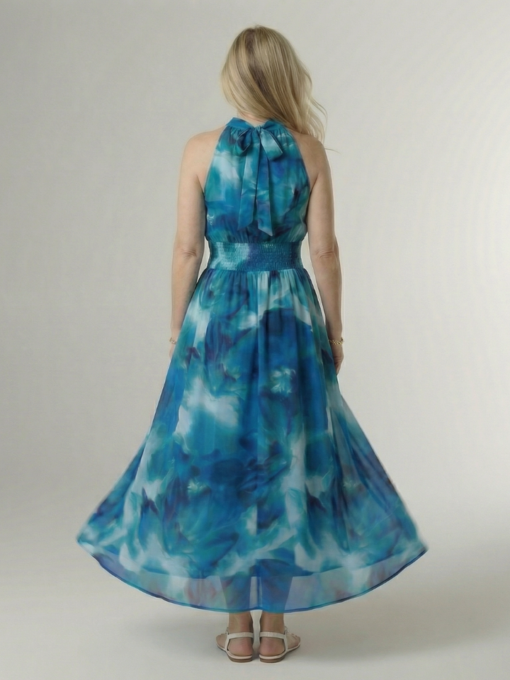 Angela | Gathered Halter Midi Dress