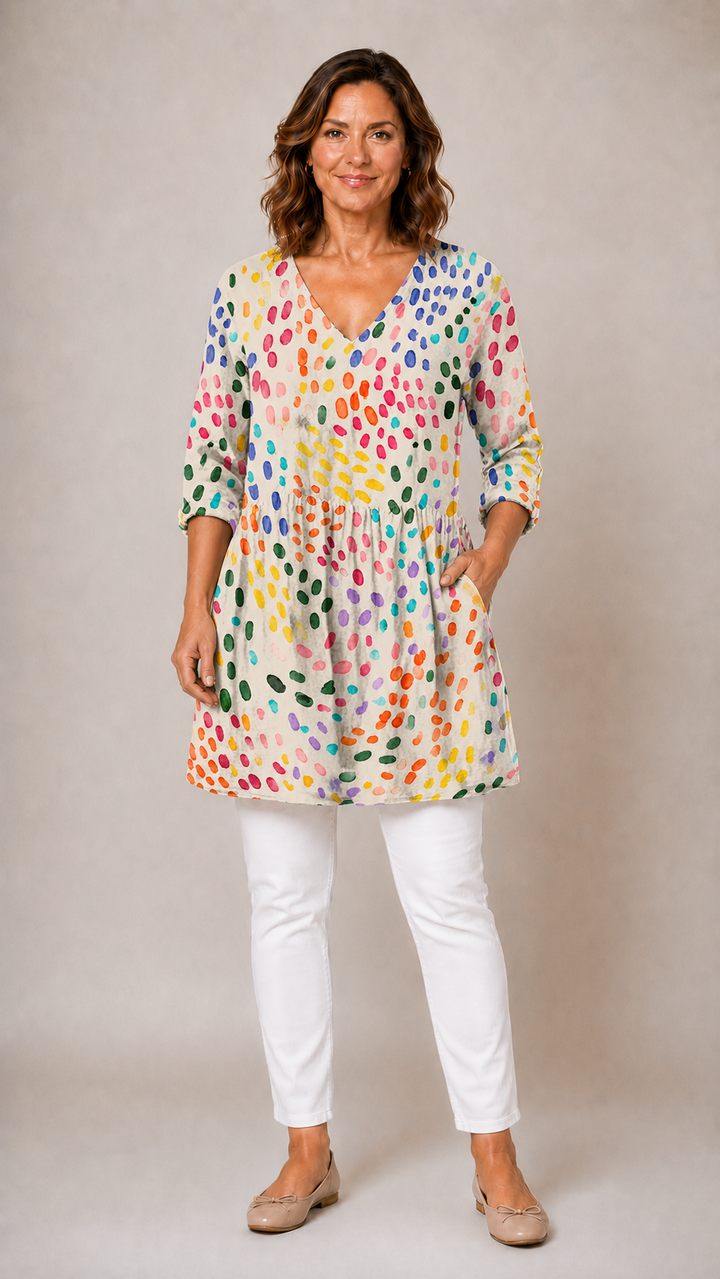 Kerrie | Long Blouse with V-Neck