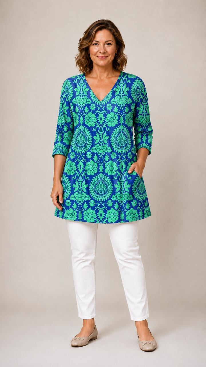 Pamela | Long Blouse with V-Neck