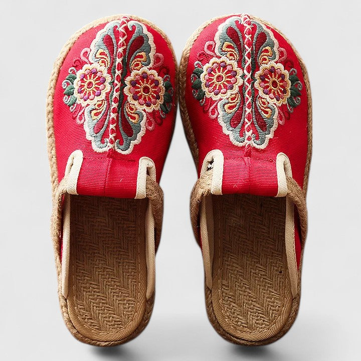 Linnea | Comfortable Handmade Floral Mules