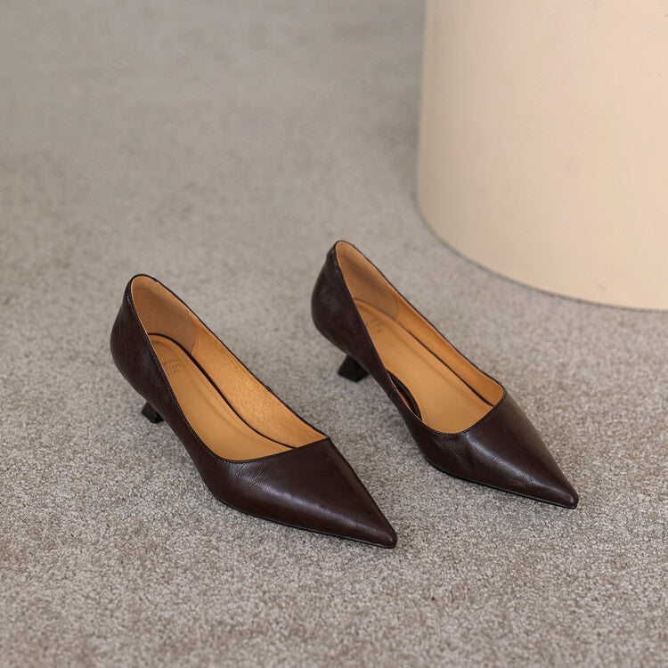 Araminta | Leather Low Pumps