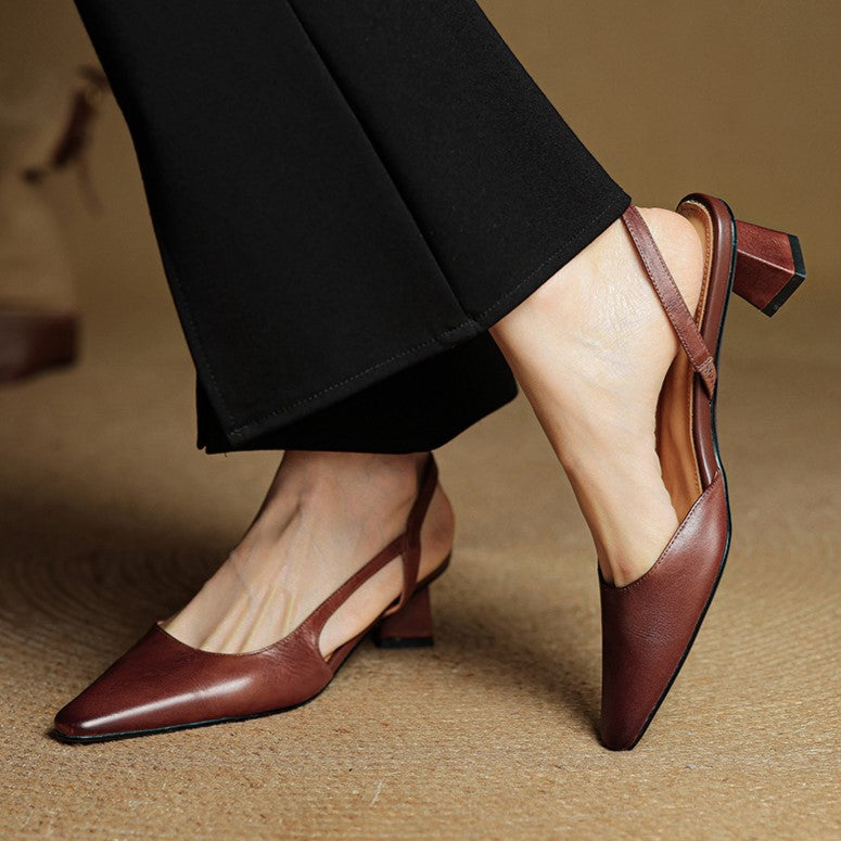 Cosette | Leather Slingback Pumps