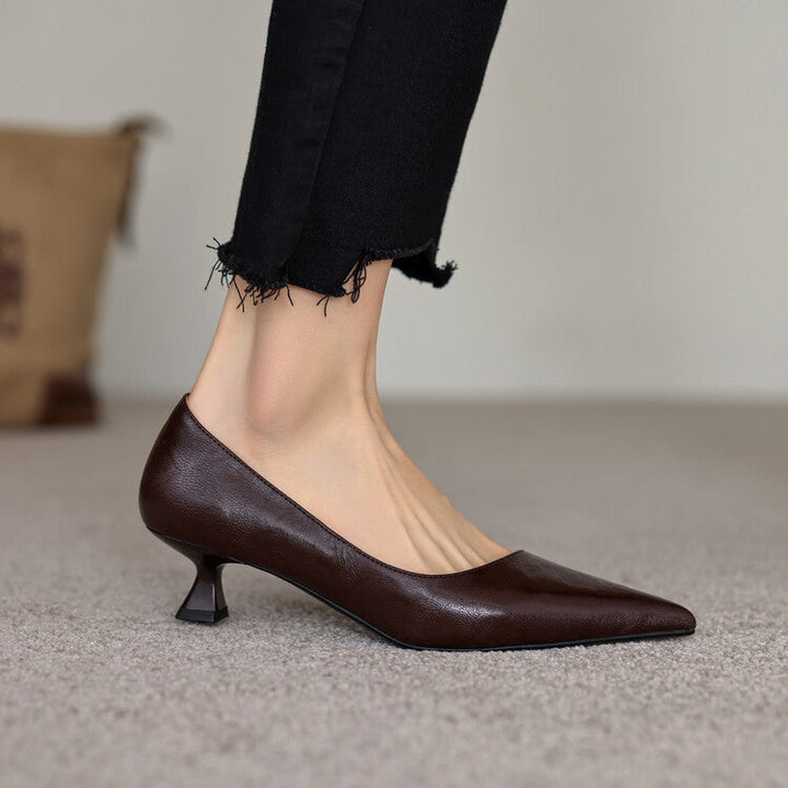 Araminta | Leather Low Pumps