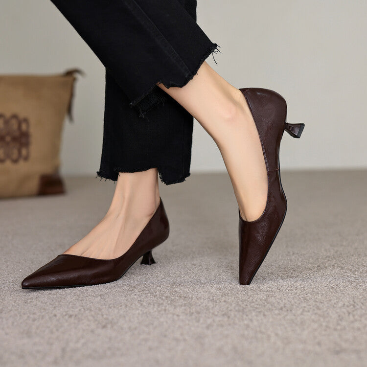 Araminta | Leather Low Pumps