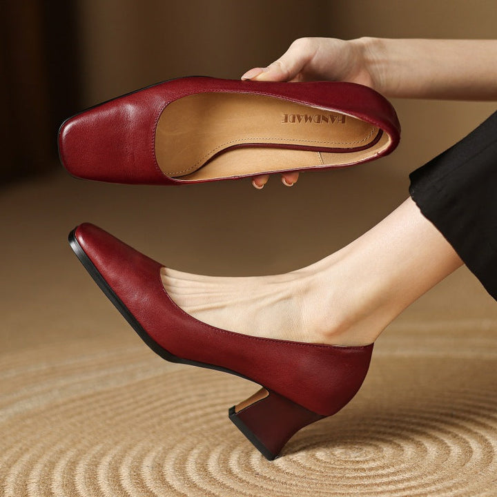 Sasha | Leather Square Pumps