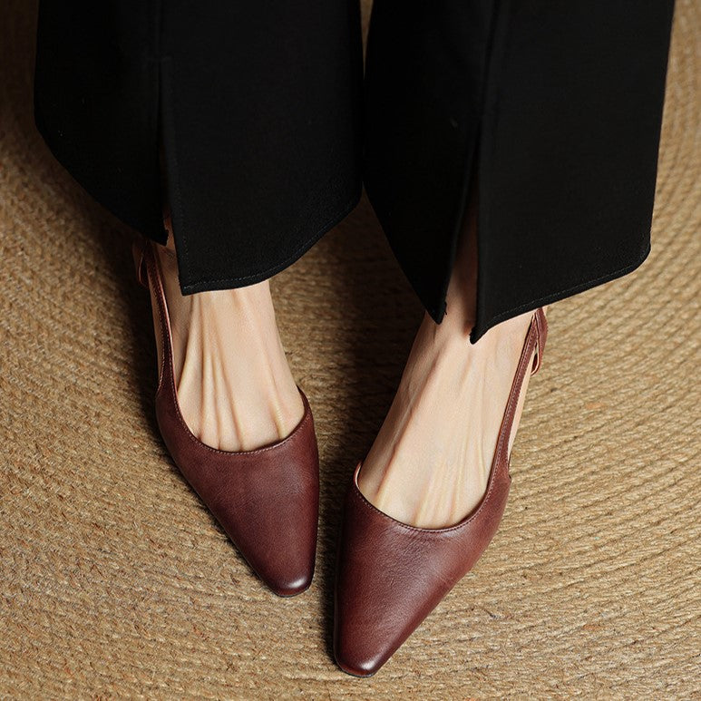 Cosette | Leather Slingback Pumps