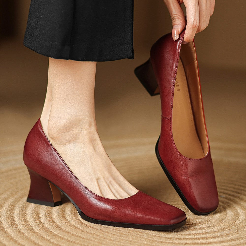 Sasha | Leather Square Pumps