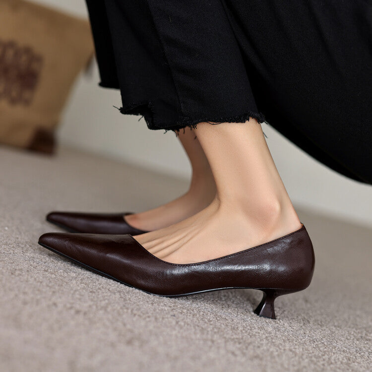 Araminta | Leather Low Pumps