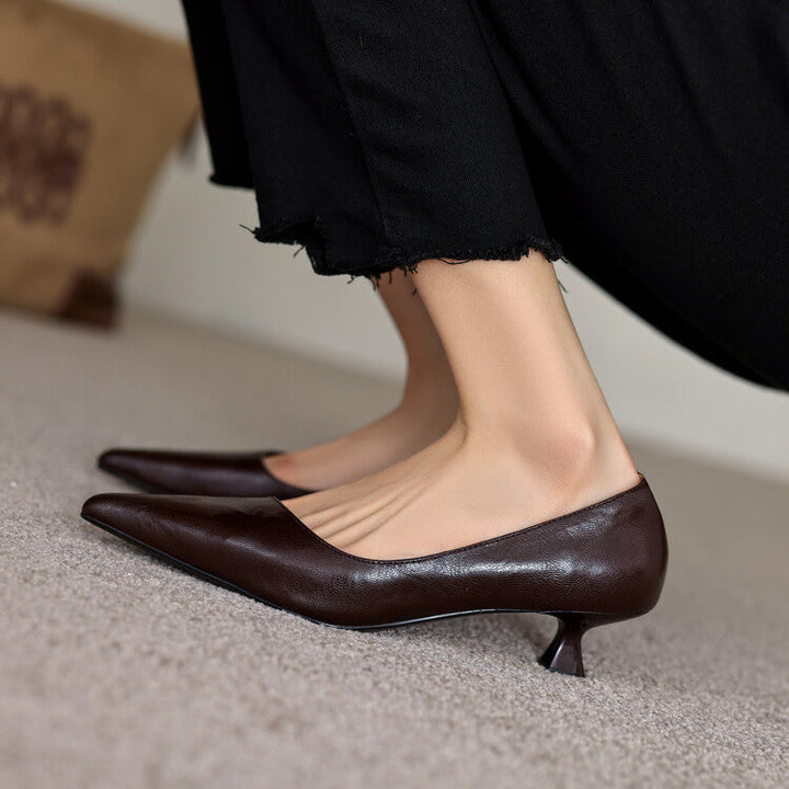 Araminta | Leather Low Pumps