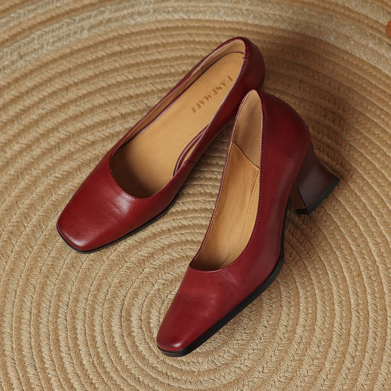 Sasha | Leather Square Pumps