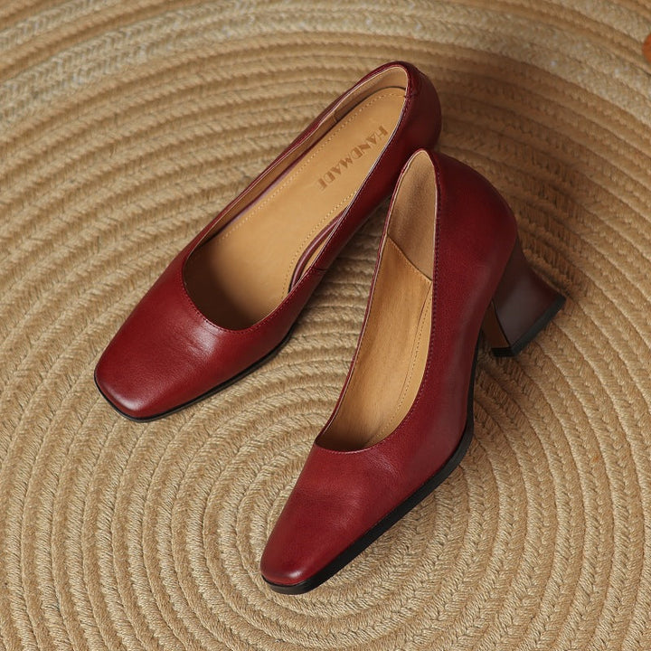 Sasha | Leather Square Pumps