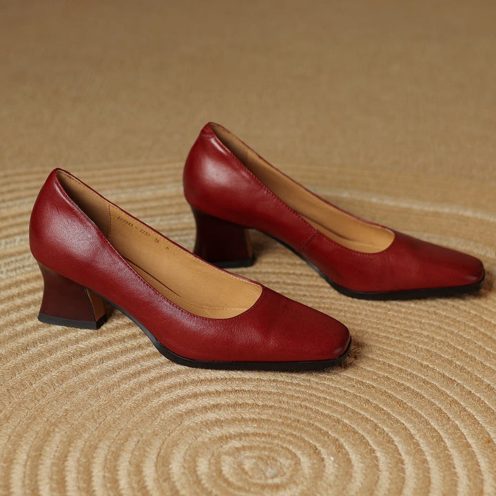 Sasha | Leather Square Pumps