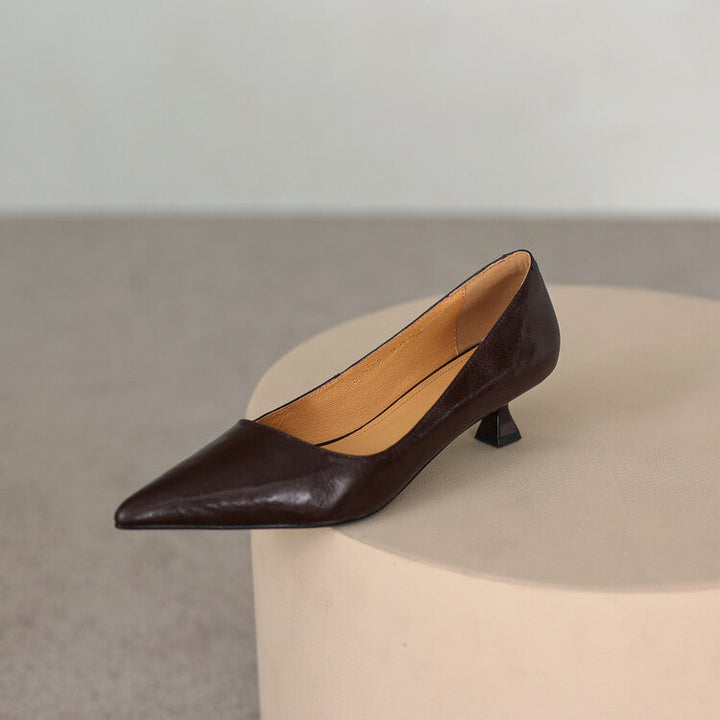 Araminta | Leather Low Pumps