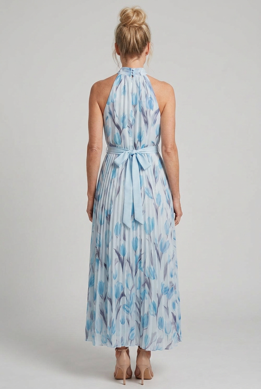 Demelza | Halter Neck Floral Midi Dress
