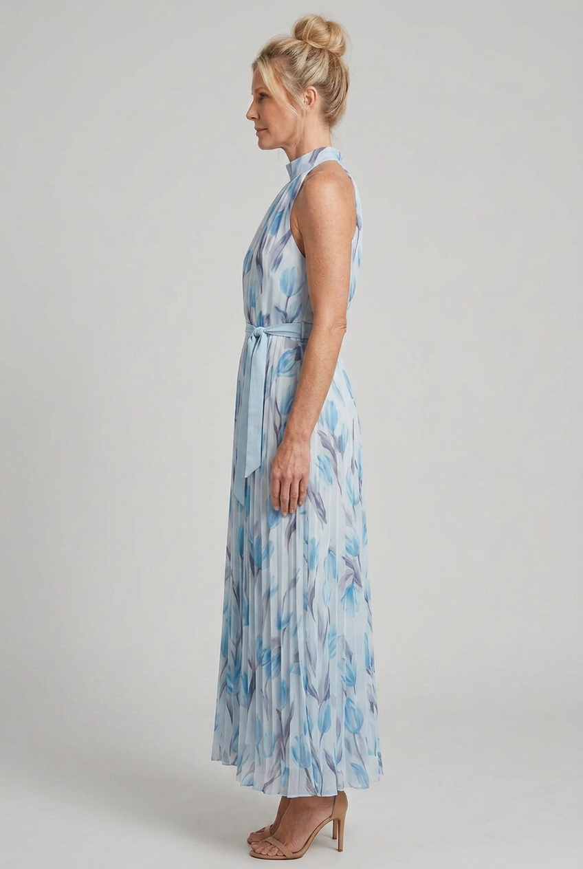 Demelza | Halter Neck Floral Midi Dress