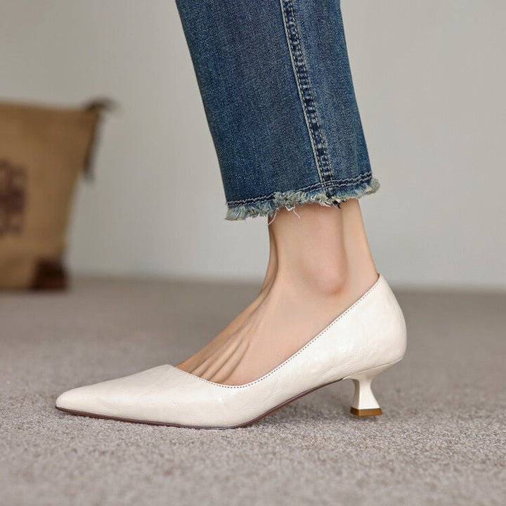 Araminta | Leather Low Pumps