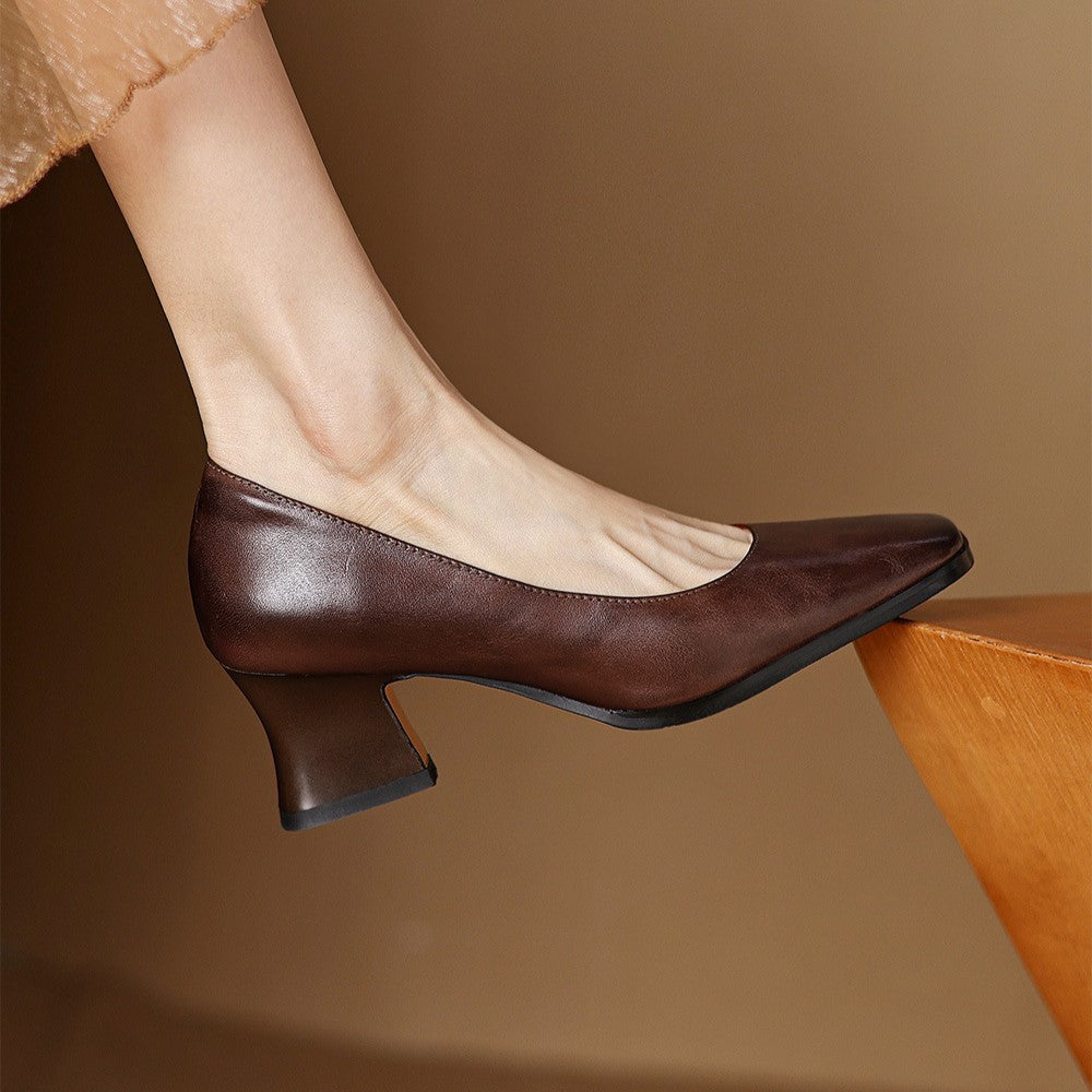 Sasha | Leather Square Pumps