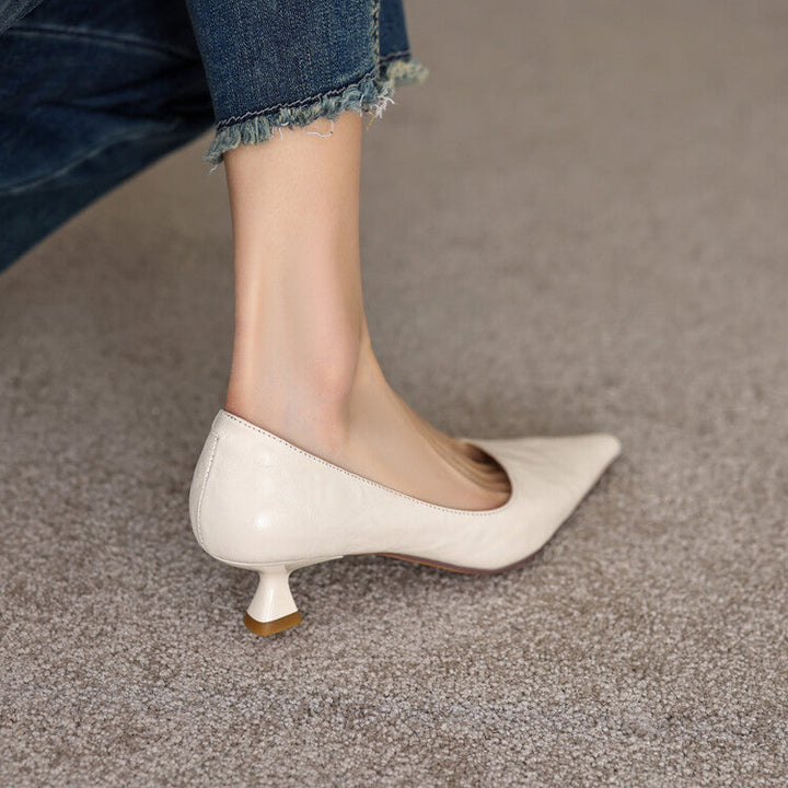 Araminta | Leather Low Pumps