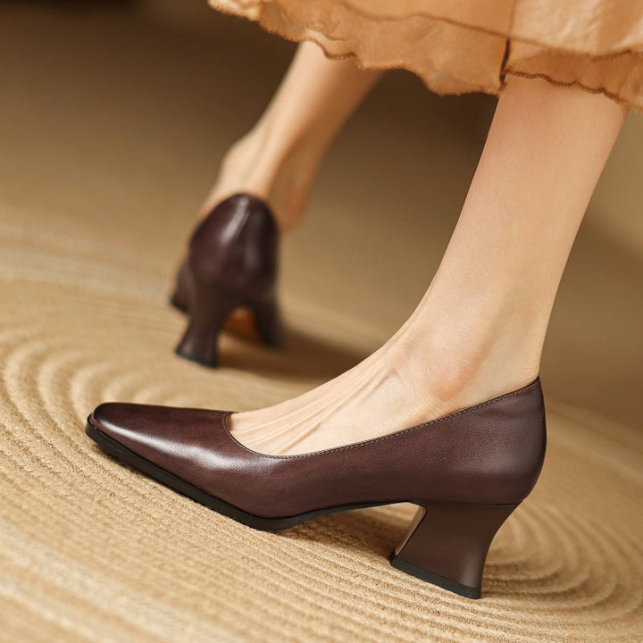 Sasha | Leather Square Pumps