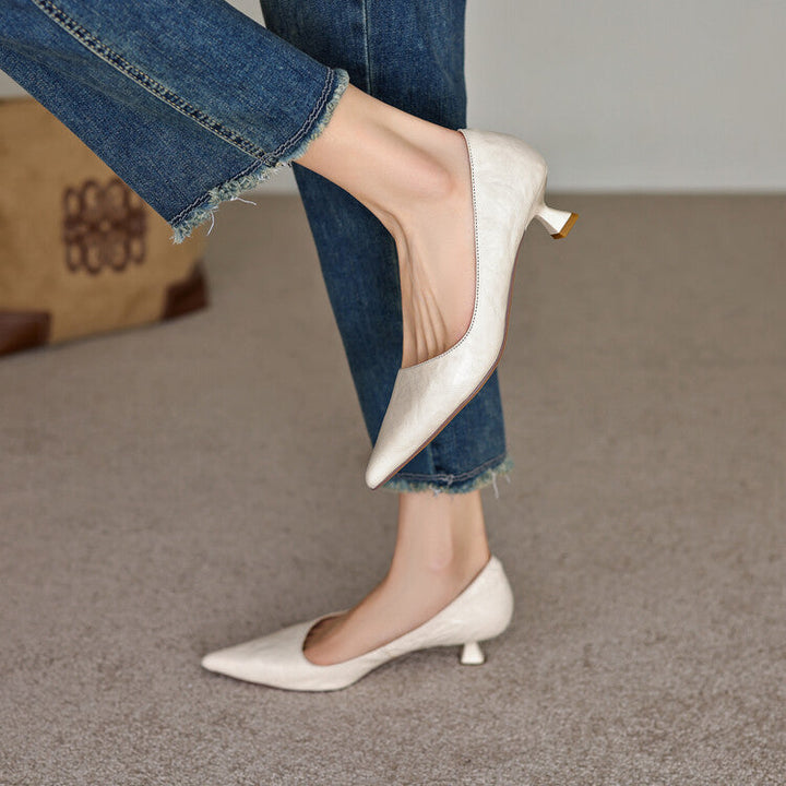 Araminta | Leather Low Pumps