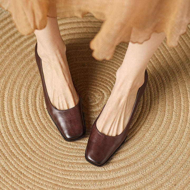 Sasha | Leather Square Pumps