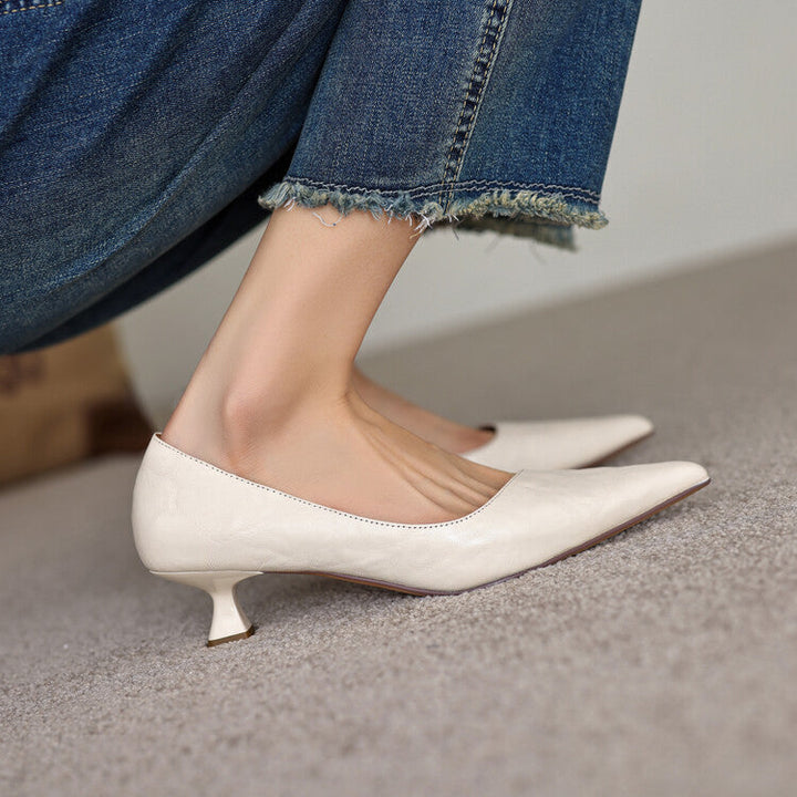 Araminta | Leather Low Pumps