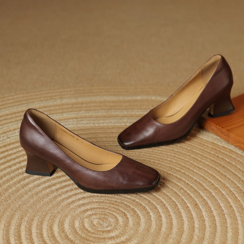 Sasha | Leather Square Pumps