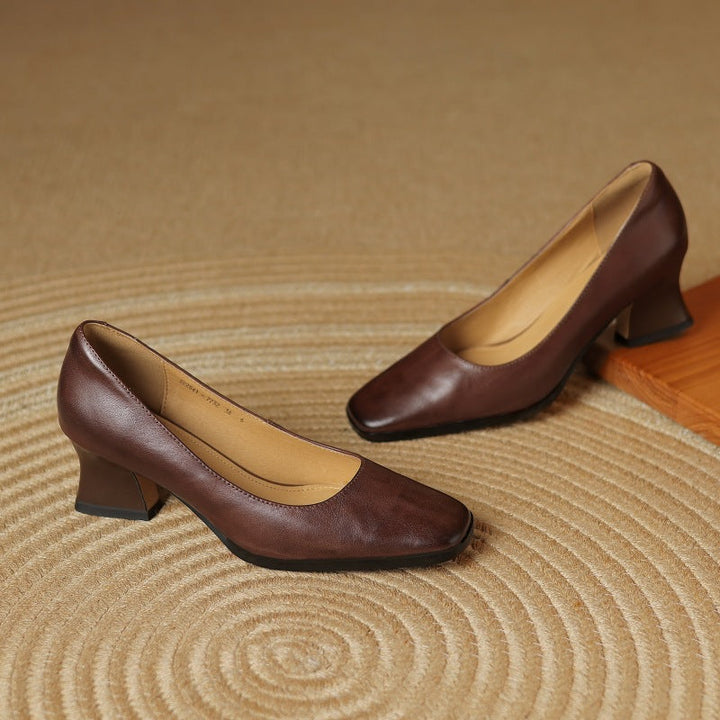 Sasha | Leather Square Pumps