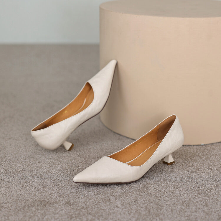 Araminta | Leather Low Pumps