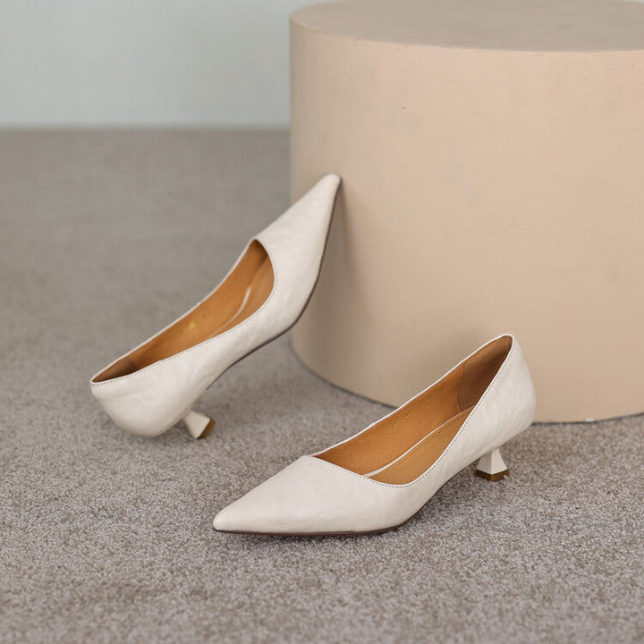 Araminta | Leather Low Pumps