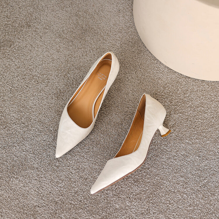 Araminta | Leather Low Pumps