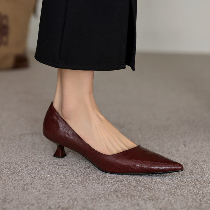 Araminta | Leather Low Pumps