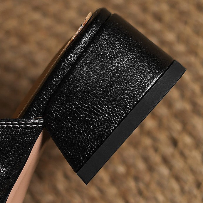 Sinead | Square-Toe Leather Mules