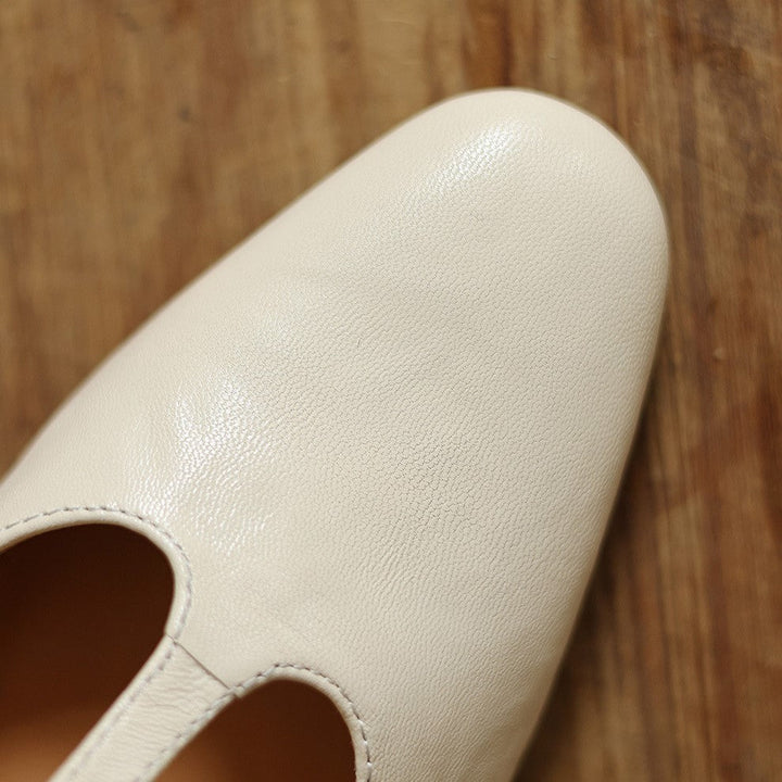 Tenille | Leather T-Strap Heels