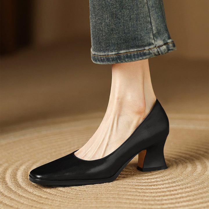 Sasha | Leather Square Pumps