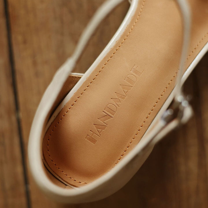 Tenille | Leather T-Strap Heels