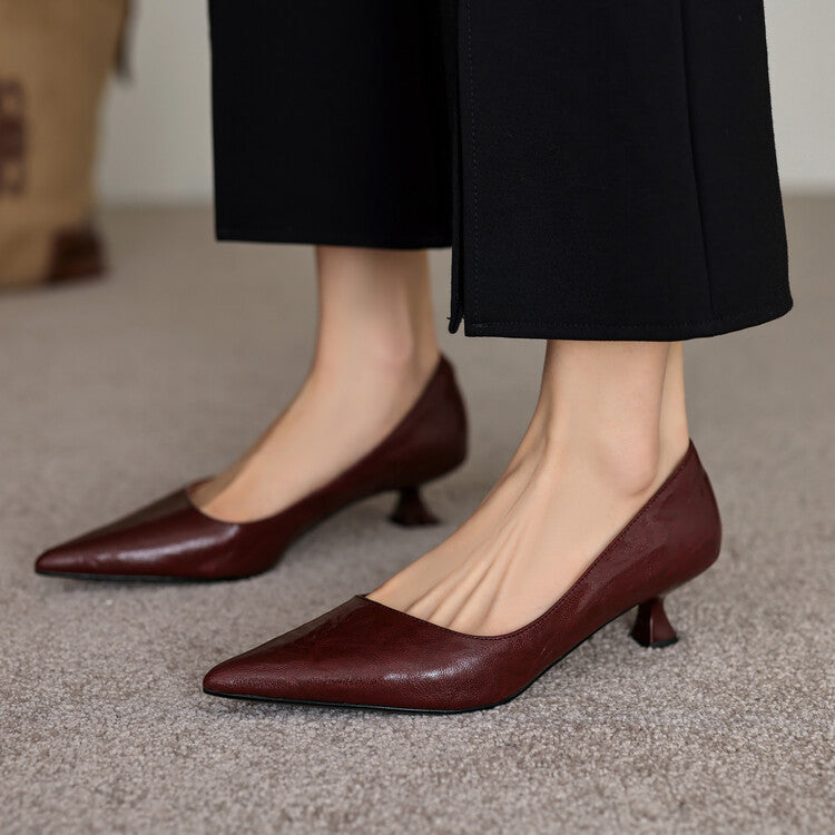 Araminta | Leather Low Pumps