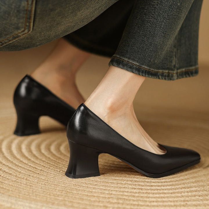 Sasha | Leather Square Pumps