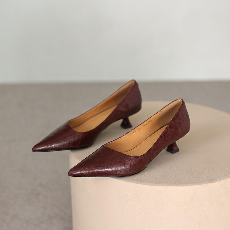 Araminta | Leather Low Pumps