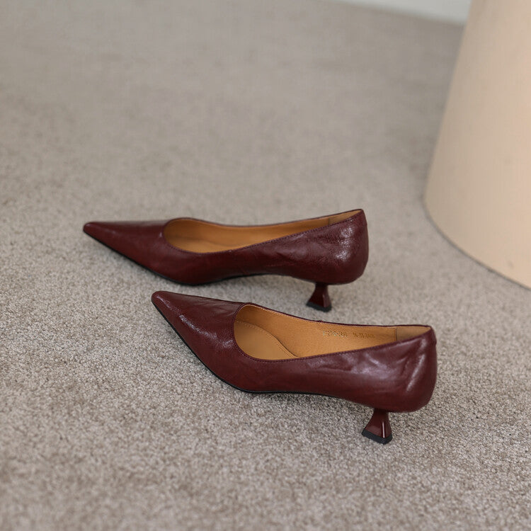 Araminta | Leather Low Pumps