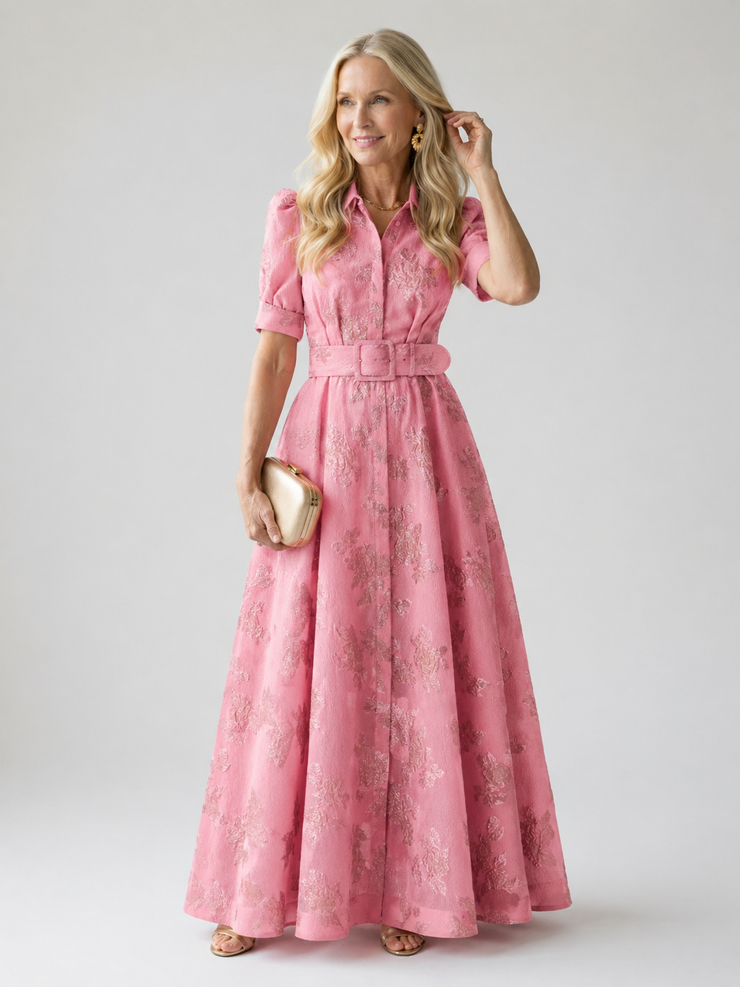 Evie | Belted Floral Maxi Dress