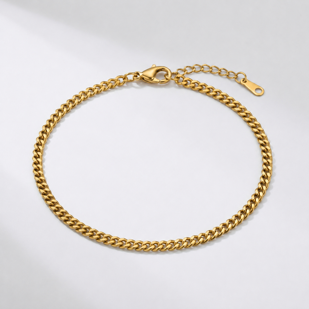Birdie | Gold Cuban Chain Anklet