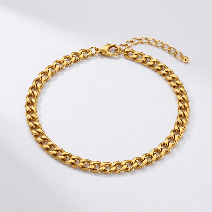 Birdie | Gold Cuban Chain Anklet
