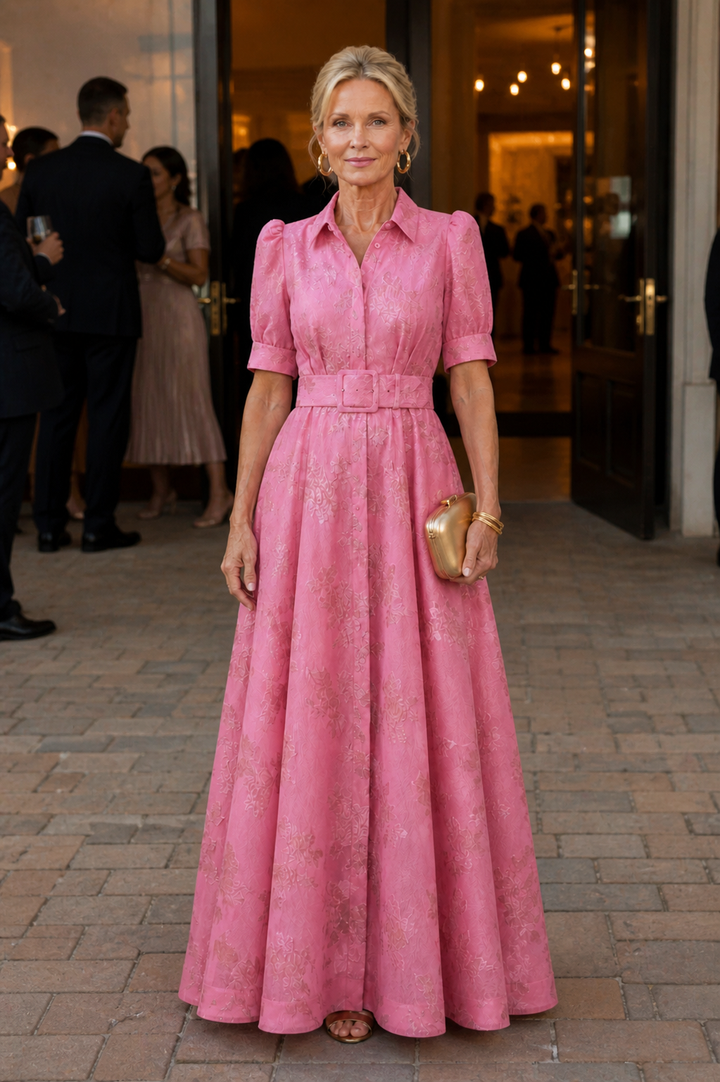Evie | Belted Floral Maxi Dress