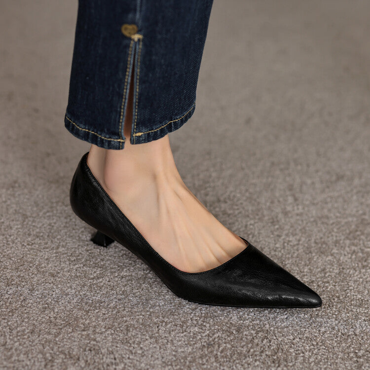 Araminta | Leather Low Pumps
