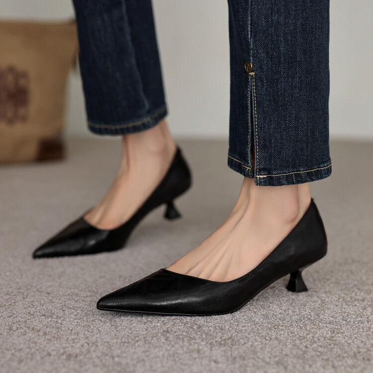 Araminta | Leather Low Pumps