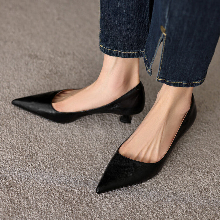 Araminta | Leather Low Pumps