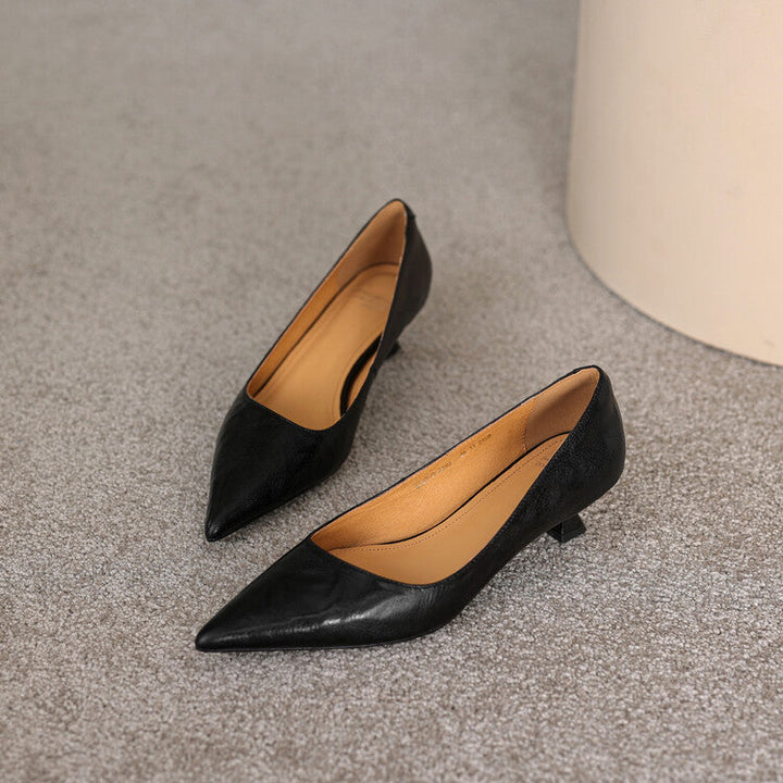 Araminta | Leather Low Pumps